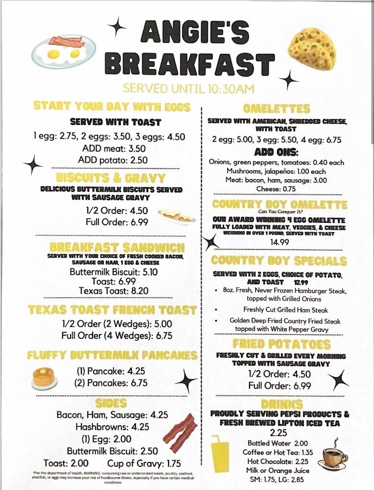 Angie's Country Kitchen Menu image 2